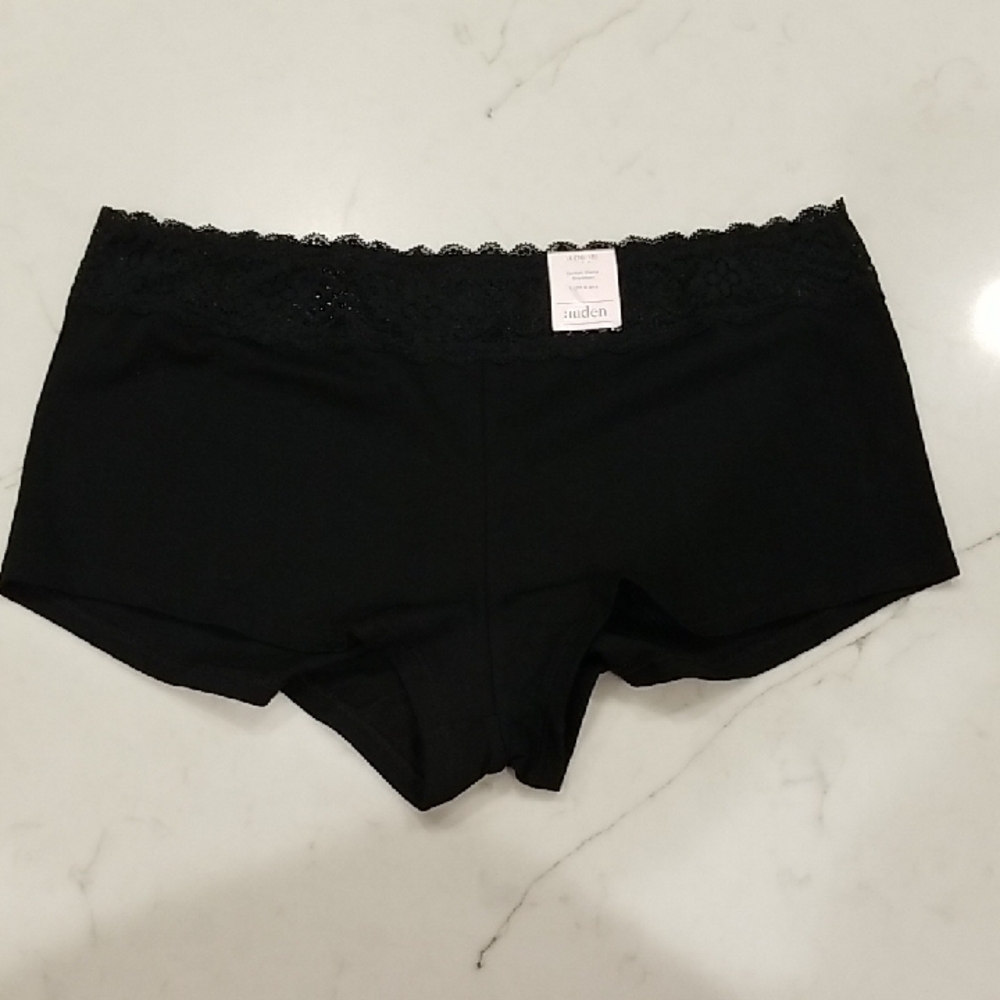 Auden Black Lace Boyshort Panties Women Plus 1X size 16 - 18